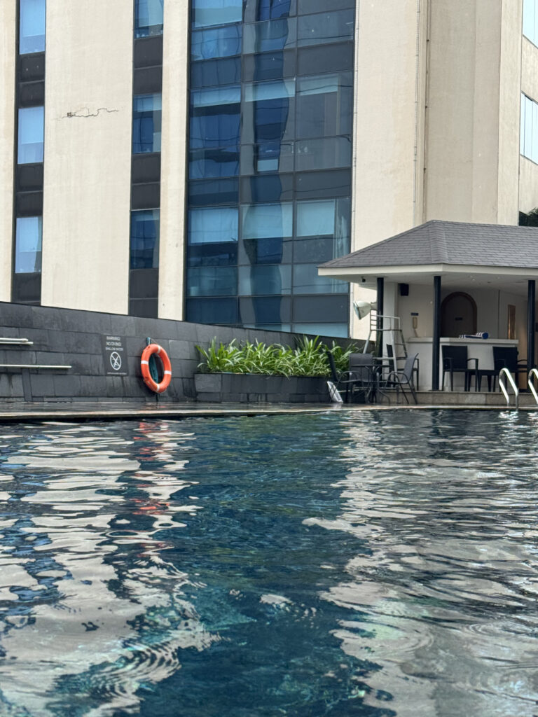 The poolside bar and tubes. A good setup for a drink after a swim